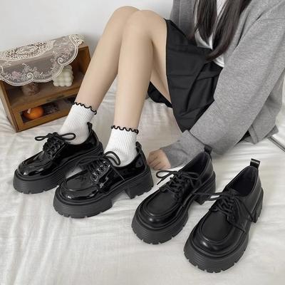 Plateau-Muffin kleine Lederschuhe Damen 2025 Frühling neu Retro College Britischer Stil Japanisch jk erhöht dicker Absatz einzelne Schuhe