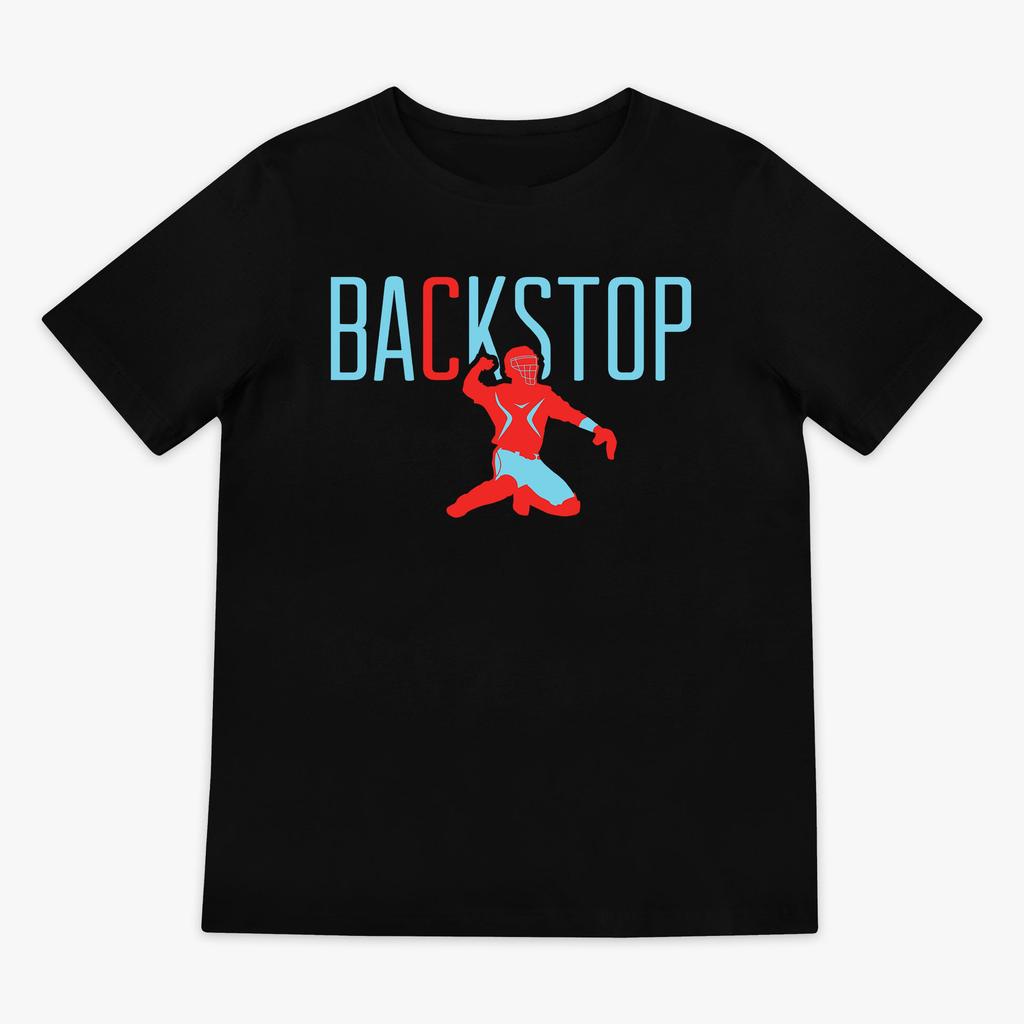 Sommer Jungen Herren Baseball Bedrucktes Baumwoll-T-Shirt Atmungsaktiv Locker Schweißabsorbierend Backstop Jugend Schwarz T-Shirt Mode 2025 Top