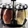 Revolving Spice Rack Organizer  Spinning Countertop Herb and Spice Rack Organizer with 7 Glass Jar Bottles (Spices Not Included)