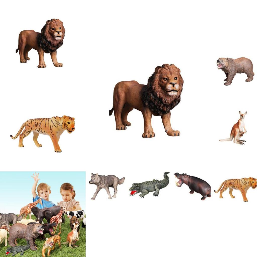 Realistic Wild Animal Model Toy Kit Perfect For Animal-themed Parties And Educational Playtime
