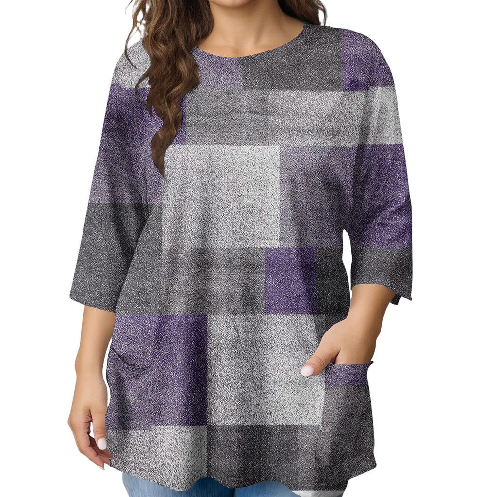 Damen Mode Übergröße Bedruckte Kurzarmbluse Für Elegantes Pendeln Und Freizeitkleidung