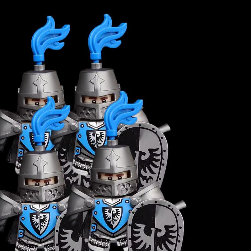 Medieval Soldier Knight Figure MOC Building Block Green Dragon Castle Infantry Orcs Pirate Roman Cavalry Weapons Toys Gifts D122