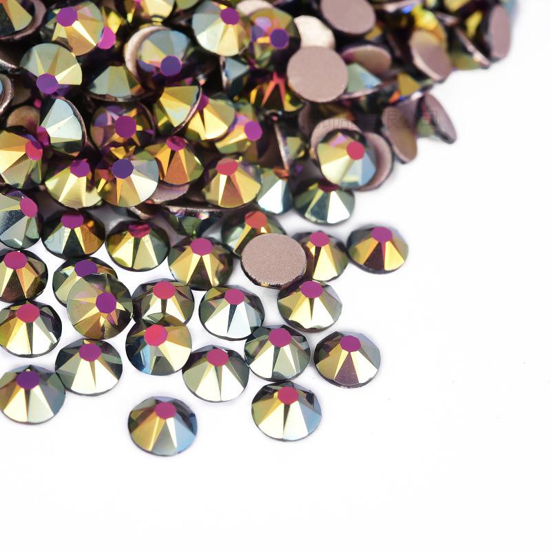 16 Cut Sides Eight Big And Eight Small Imitation Austrian Flat Bottom Drill Nail Drill Ab Color Diy Mobile Phone Case Glass Accessories Rhinestone
