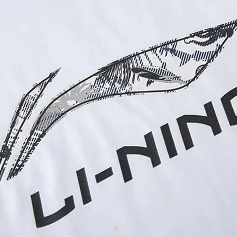 Li-Ning Letter Print Round Neck Short Sleeve T-Shirt Striped Logo Comfortable Shorts Casual Sports Suit Unisex Sportswear YHST165-1+YAPV001-1