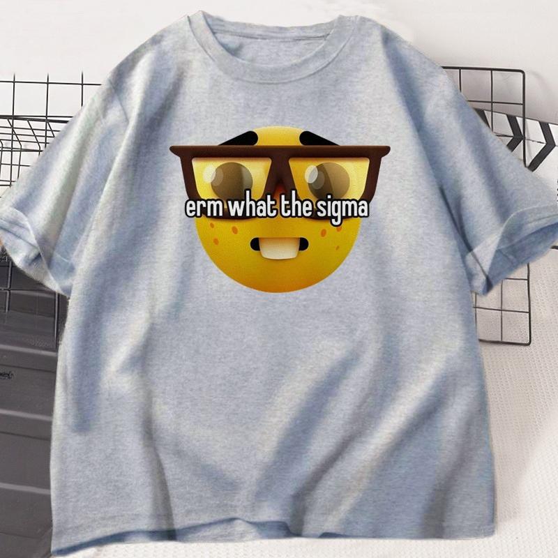Erm Co ten Sigma Ironic Tričko Weirdcore Nerd Tričko Bavlna Krátký Rukáv Grafické Tričko Dámské Ležérní Kulatý Výstřih Streetwear Trička