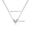 18K Gold Asymmetrical Heart Necklace with Zirconia Pendant for Women