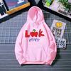 Unisex Autumn/Winter Letter Print Plus Velvet Hooded Sweatshirt