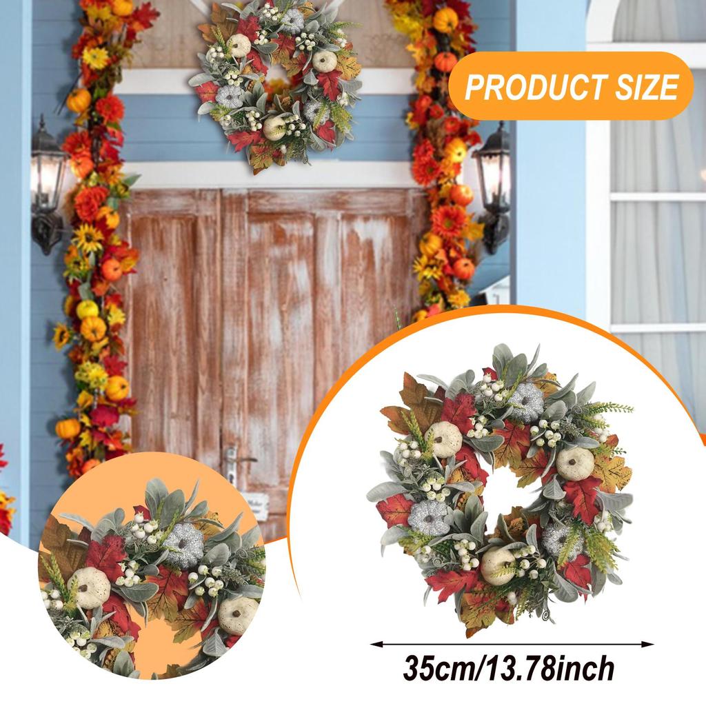 Door Autumn Fall Wreath Thanksgiving Wreaths Wall and Mantels Decoration Holiday Decor Party Favors Supplies Durable