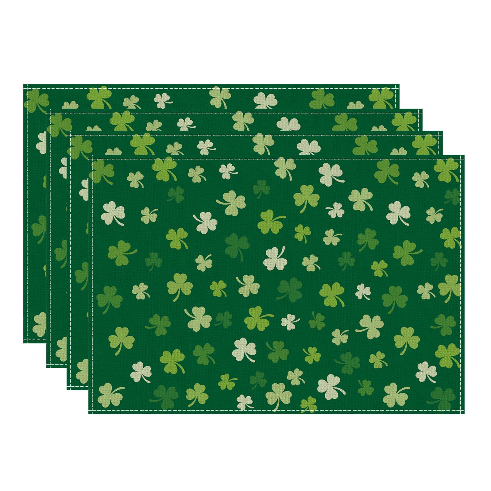 

Green Shamrocks St. Patrick s Day Placemats Set of 4 Table Mats for Party Home Kitchen Dining Table Decorations 12x18 Inch Placemats Set of 4 （12x18 Inch）