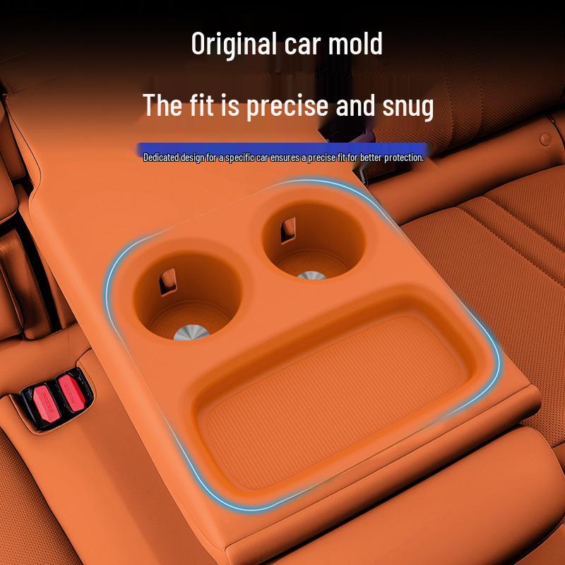 Xiaomi YU7 Rear Cup Holder Silicone Anti-slip Pad & Storage Box Protector