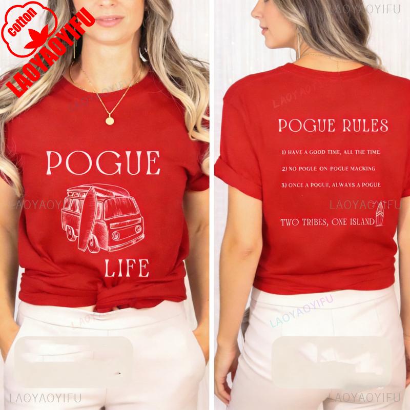 Pogue Fan Life Shirt Outer Banks Gift for Fans Rules Unisex Tee Commuter Allmatch Printed Tshirt Tops Casual Shortsleev