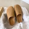 Comfortable casual shoes platform-soled bag head half slippers velvet Boken shoes loafers autumn and winter wear soft-soled single shoes women's shoes