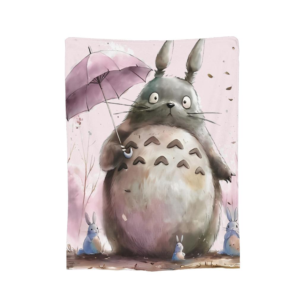 Cute T-Totoros Miyazaki Hayao Blanket Flannel Textile Decor Multi-function Super Soft Throw Blankets for Bed Office Bedspread
