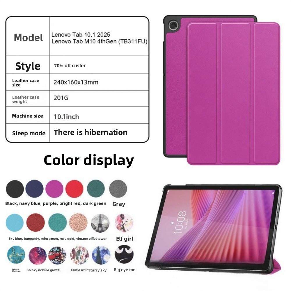 For Lenovo Tab K10 2nd Gen 10.1 Inch TB-311FU Case 2025 Edition Slim Fit Protective Cover with Auto Wake Sleep