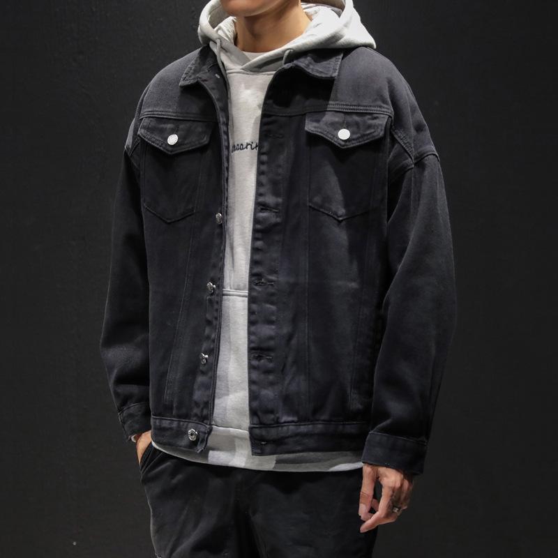 2025 Autumn Men's Plus Size Loose Casual Japanese Denim Jacket