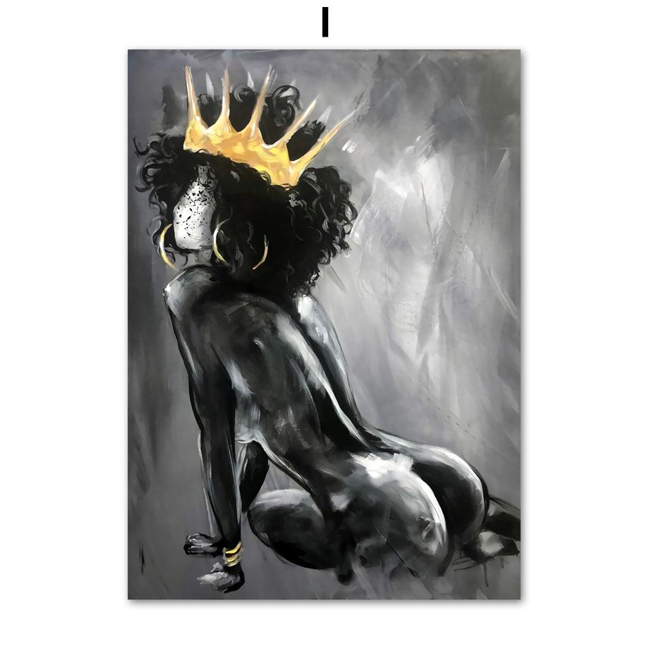 Afrika Engel Königin Schwarz Mädchen Junge Nordic Poster Und Drucke Wand Kunst Leinwand Malerei Wand Bilder Für Wohnzimmer Club decor