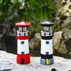 Outdoor Solar Resin Rotating Lighthouse Courtyard Landscape Decoration Light Warning Lighthouse Outdoor Lawn Garden Decoration