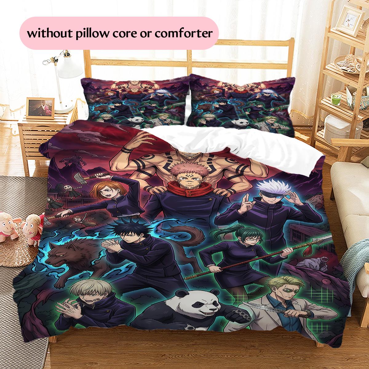 

Jujutsu Kaisen Character Collage Pattern Bedding Home Decoration Festival Gift (1 * duvet cover + 2 * pillowcase, without core) 135x200cm