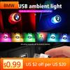 BAGD7 Car Sticker Car USB LED Atmosphere Portable Auto Ambient Decorative Accessories For E46 E90 E60 F10 E39 F30 E36 E87 E90 E30