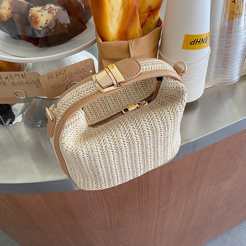 2026 Summer Women s Casual Straw Woven Handbag - Small Tote & Crossbody