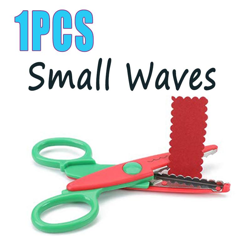 

1/6PC Creative Wavy Pattern Safety Scissors Student Plastic Laciness Zig Zag Paper Cutter DIY Handmade Round Head Kid Scissors