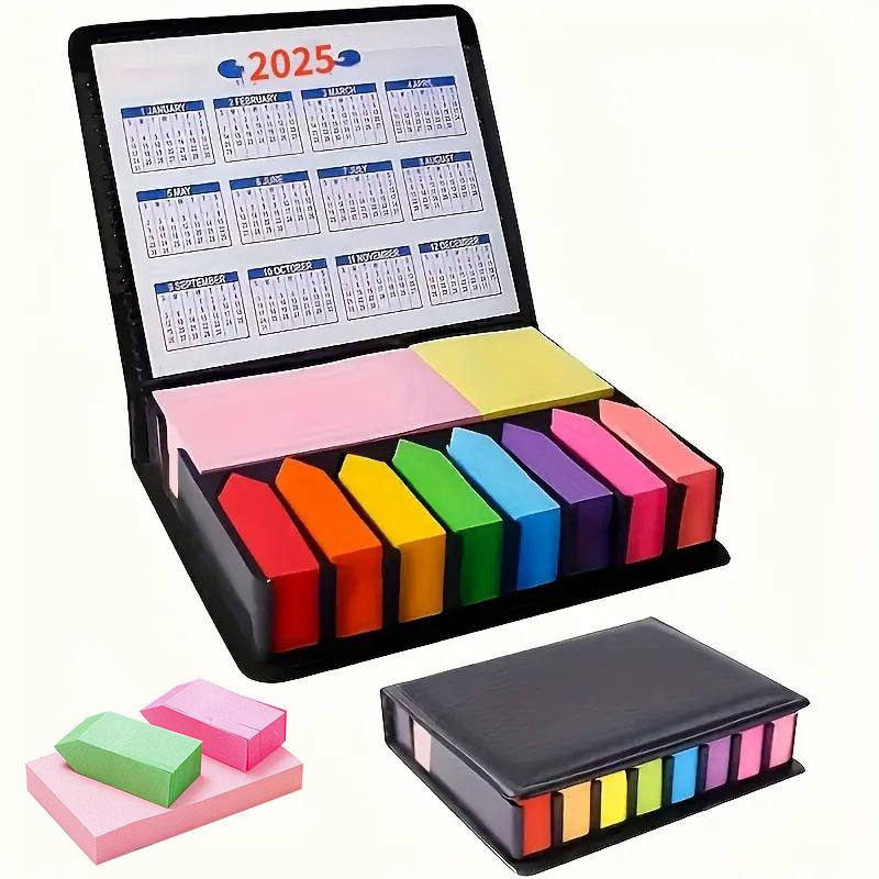 

1 Box Office School Home Organizer Notepads 2025 Набор красочных липких заметок чёрный