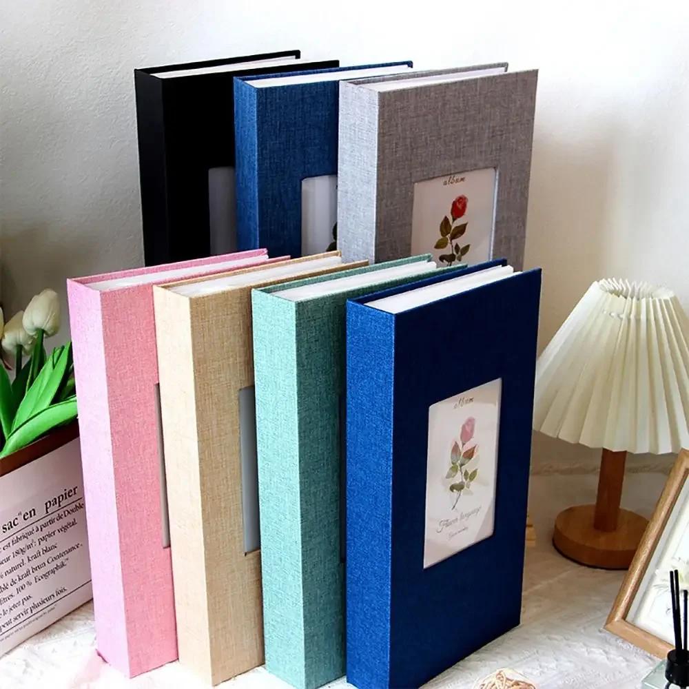 1Pcs New 300 Pockets Linen Photo Album Slip-in Interleaf Type 6 Inch Photo Storage Book Picture Albums for 4x6cm 6inch Photo