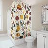 TU Christmas Shower Curtain Festive Holiday Decor Merry Xmas Pattern Bathroom Fabric Backdrop Waterproof Vintage Style Home Deco