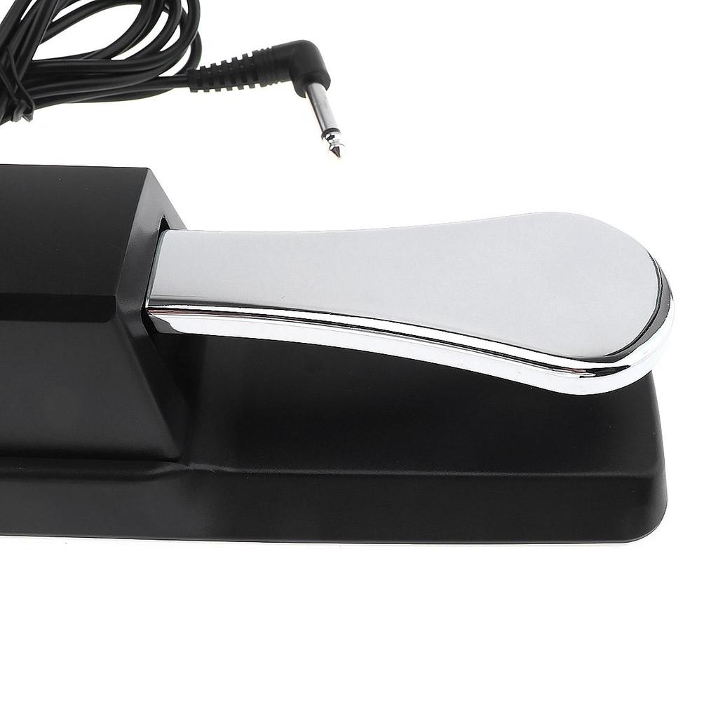 Universal Electronic Organ Piano Keyboard Sustain Pedal Chrome Plated Damper Pedal