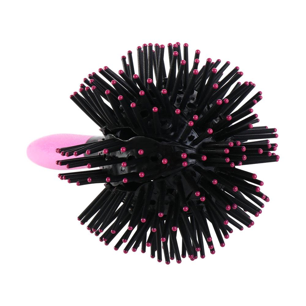 Plastic 3D Round Hair Brushes Comb Heat Resistant Spherical 360 Degree Ball Hairbrush Anti-Static Pink Round Curly Hair Comb