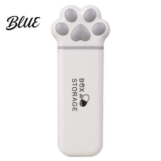Daily Medication Organizer Portable Pill Box Cute Cat Paw Design