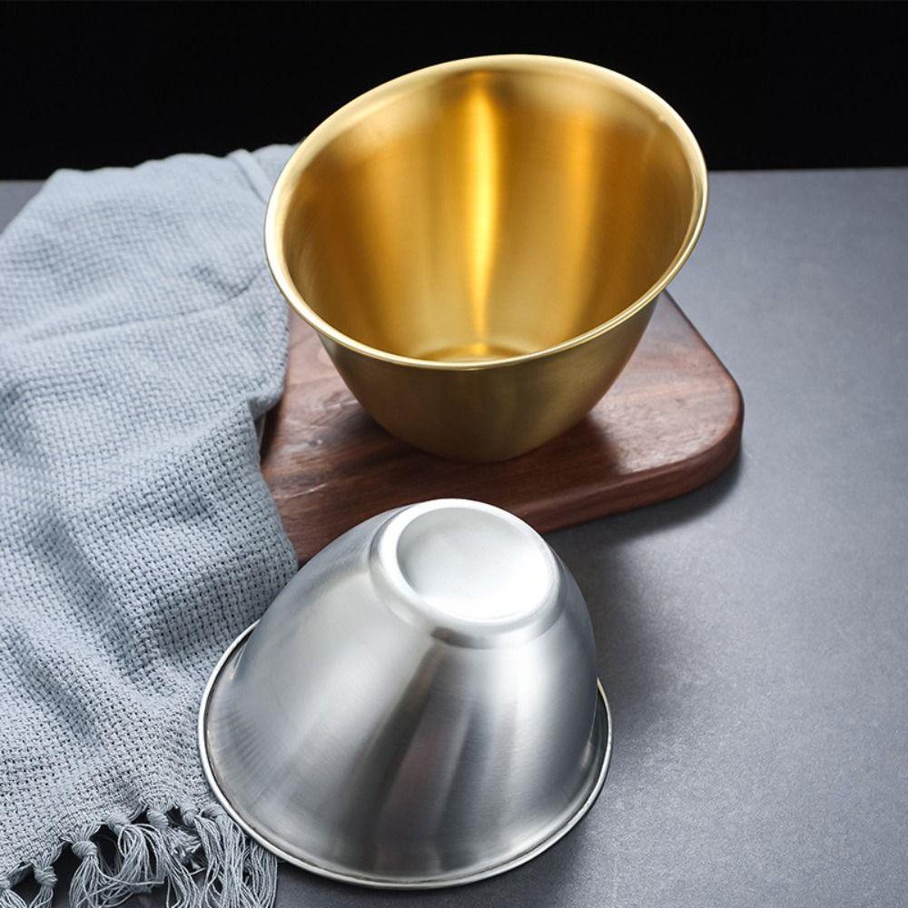 3Pcs Korean Style Salad Bowl Stainless Steel Soup Serving Basin Meal Prep Bowl  Snack