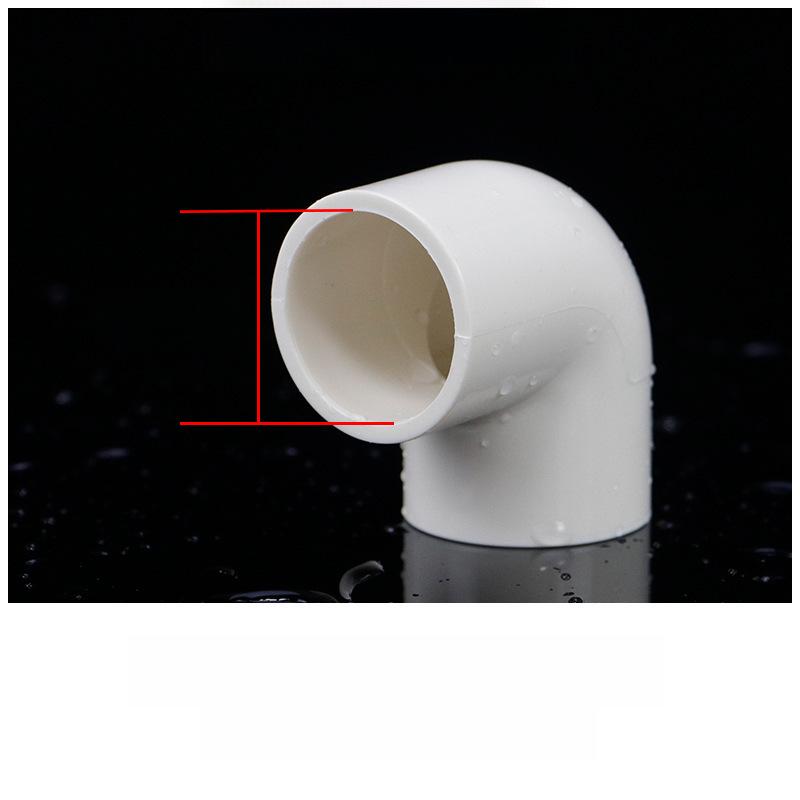 PVC-Wasserrohrverschraubung, rechtwinklig, 90°, selbstklebender Kunststoff, 50 mm