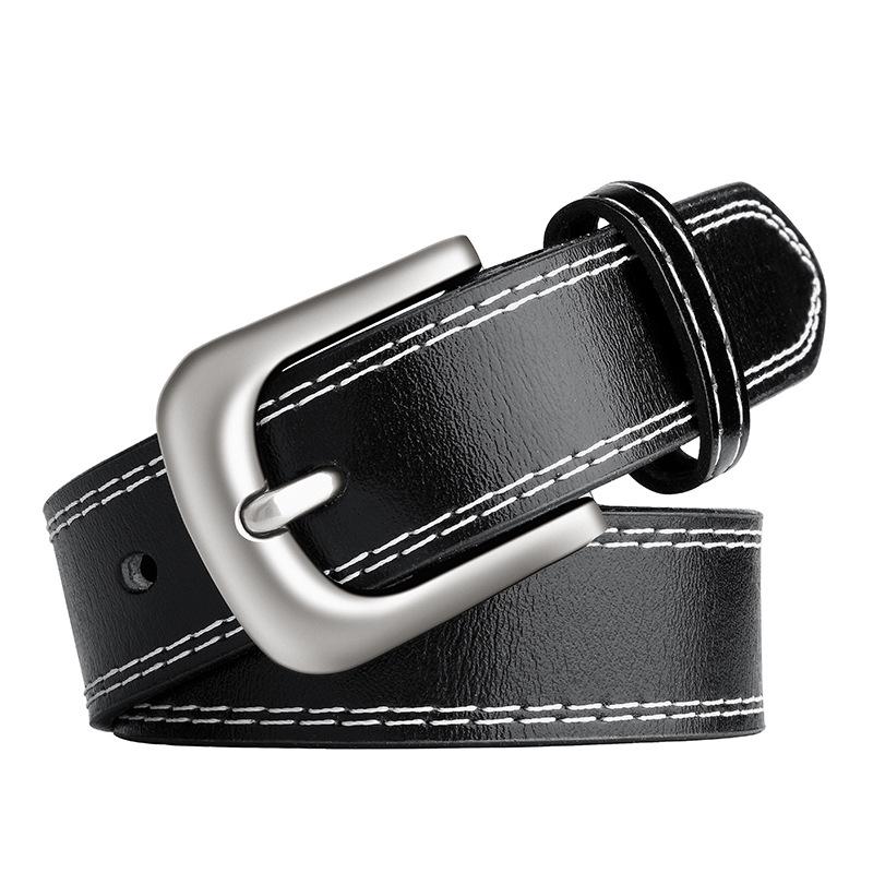 Women's Genuine Leather Pin Buckle Waist Belt - Korean Trendy Style