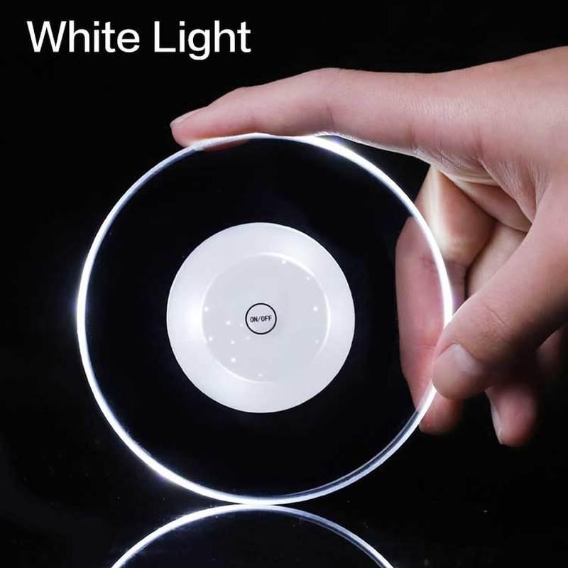 Akryl Kristall Ultratunn Kreativitet Led Lysande Underlägg Bar Cocktail Blinkande Bas Party Underlägg