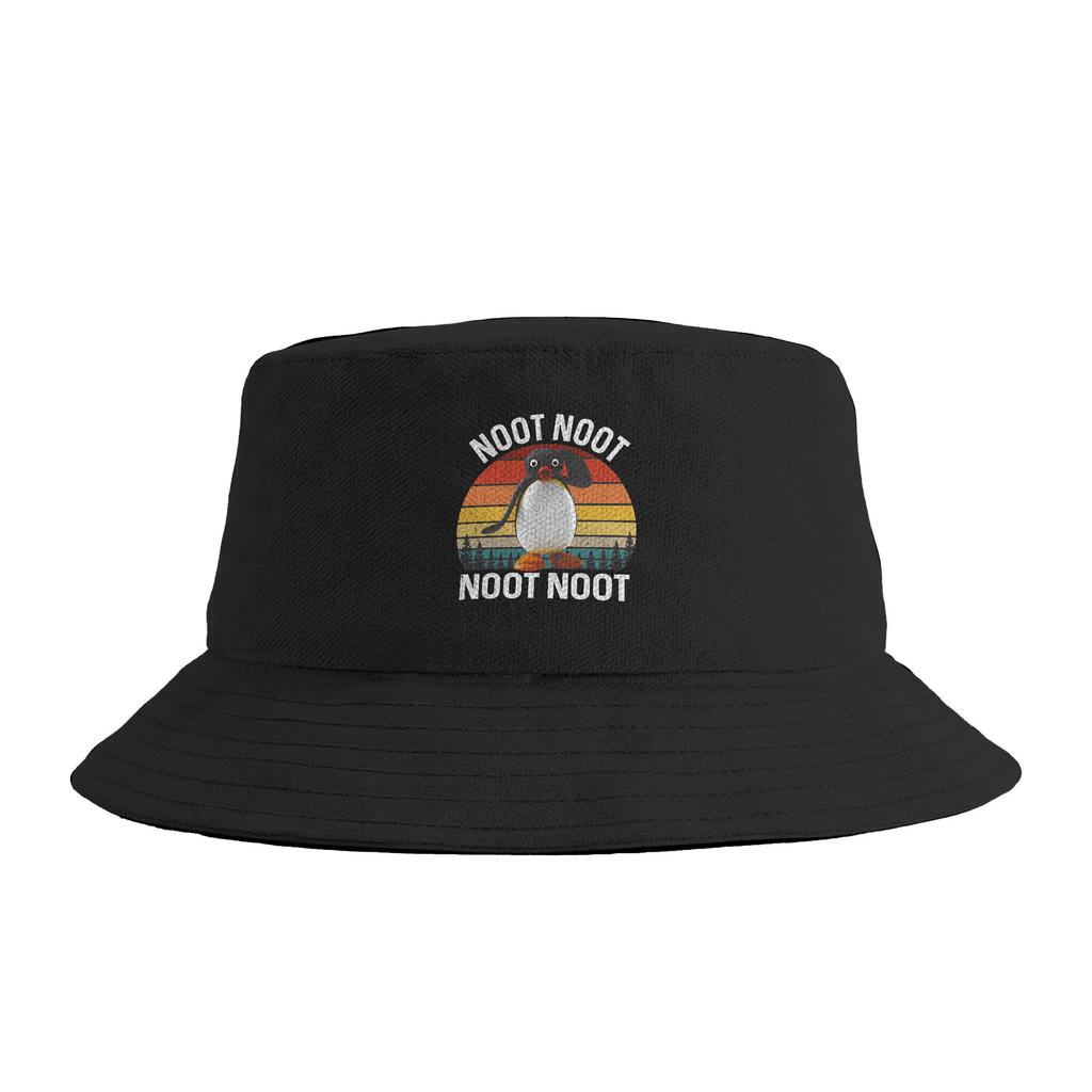 Hi Pingu Bucket Hat For Couple FisherUnisex Hats Casual Vacation Caps Breathable Hip Hop Graphic Sun Hats