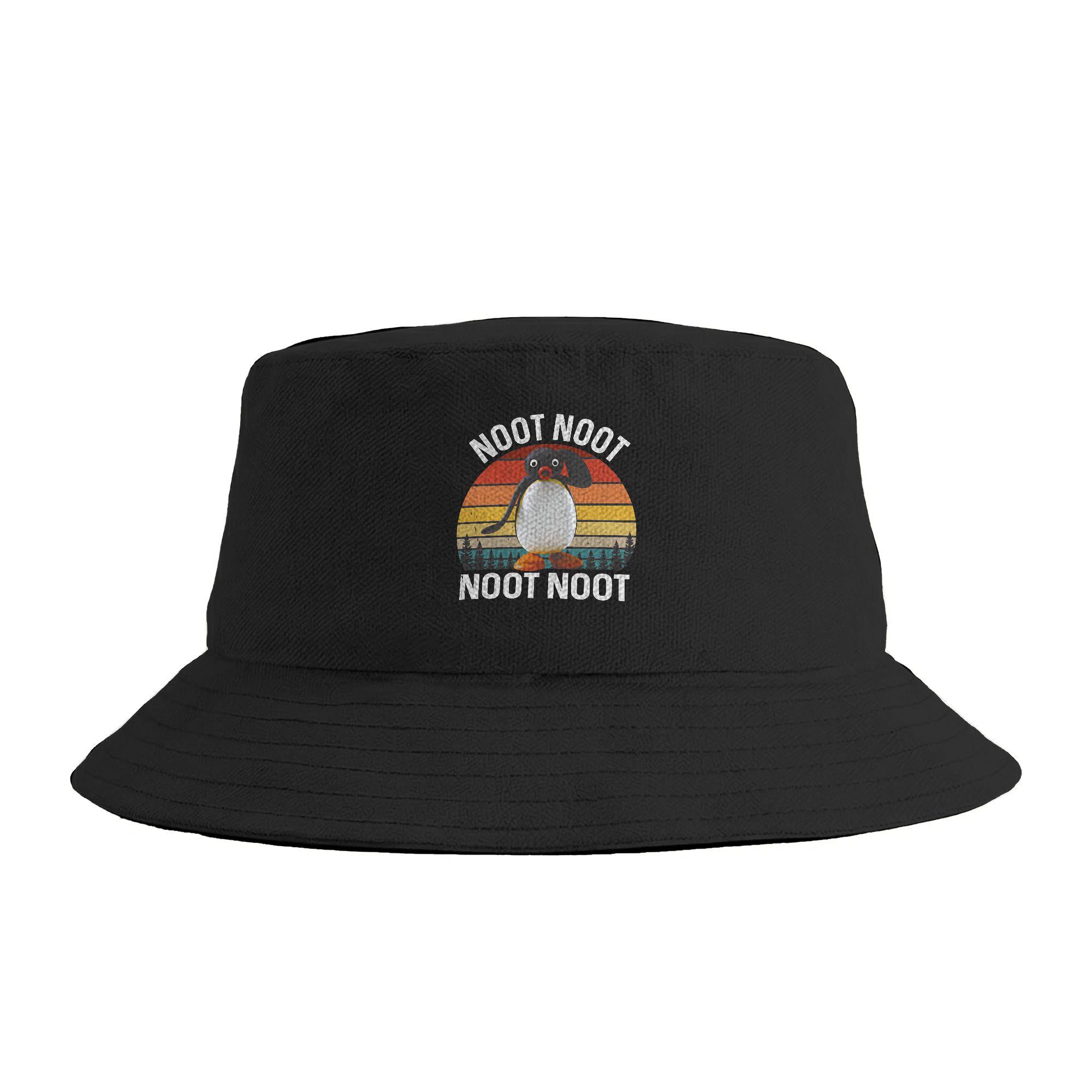 Noot Noot Pingu Funny Pingu Meme Bucket Hat For Unisex  FisherUnisex Hats Vintage Hunting Caps Breathable Hawaii Sunscreen Hats One Size