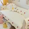 Korean Pastoral Style Pure Cotton Sofa Cushion Four Seasons Universal Non-Slip Breathable Living Room Sofa Cover Cover Cloth