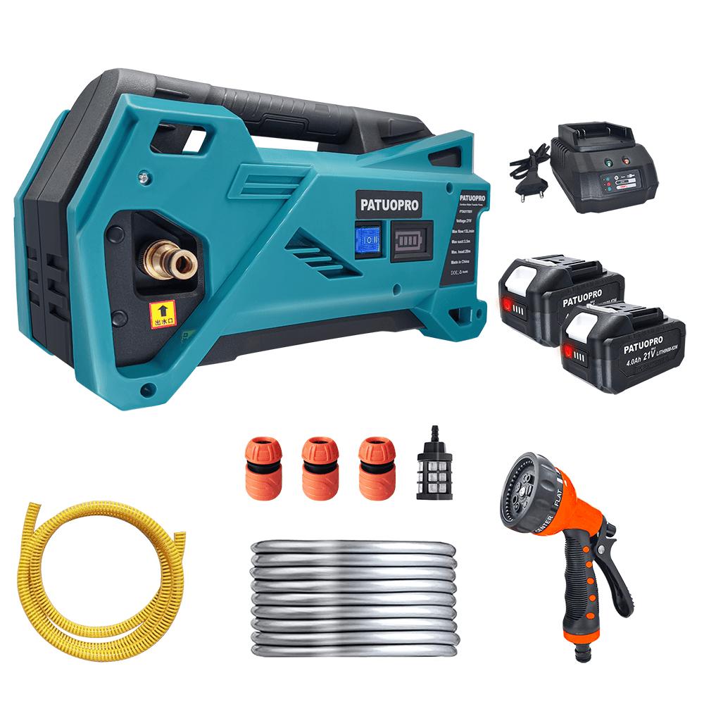 PATUOPRO 500W Cordless Watering Machine Electric Water Pump Rechargeable Pump Garden Watering Power Tools For Makita 18V Battery