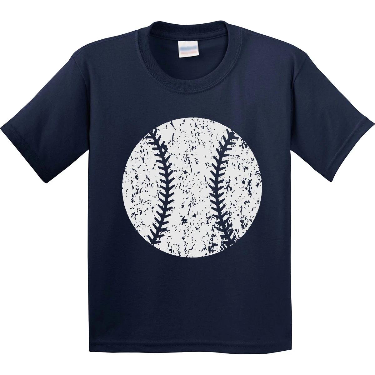 Inktastic Distressed Baseball In White Youth T-Shirt Sports Boodlebug Graphics 150