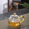 Heat-Resistant Glass Teapot with Colored Handle and Filter for Gongfu Tea