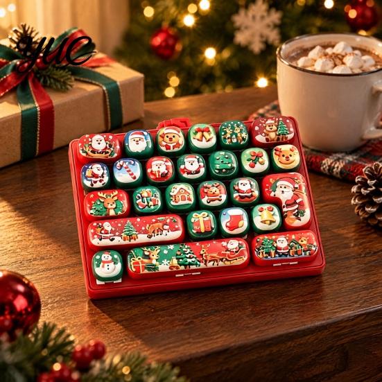 Sensory Fidget Tools for Boredom Christmas 26 Keys Keyboard Toy Keychain, Click Keyboard, Portable Stress Relief Toys Adults Toy, Stocking Stuffer