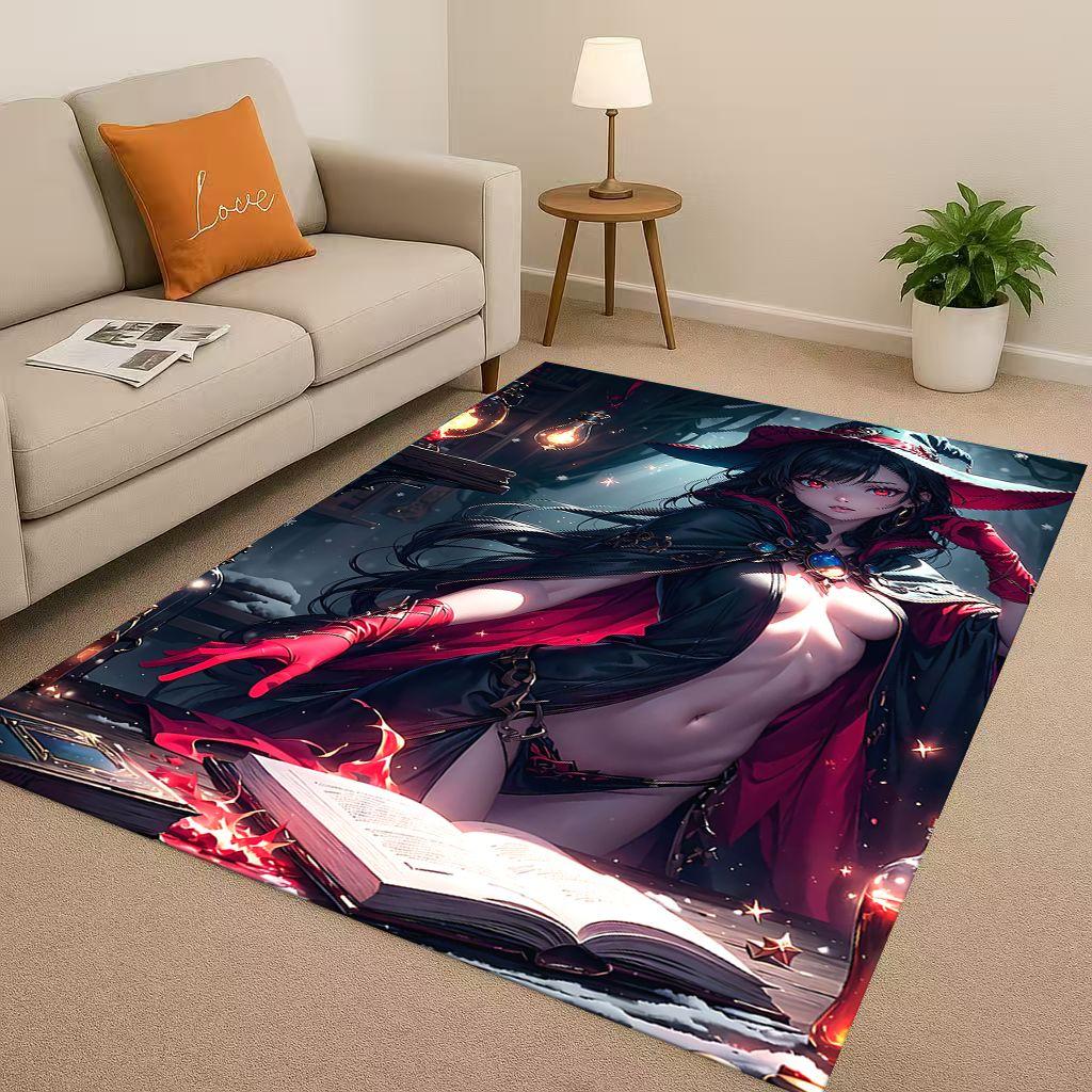 2026 New Gothic Dark Sexy Girls Cartoon Anime Characters Living Room Non-Slip Area Rug Carpet for Bedroom Playroom Sofa,Doormat