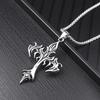Fashion Vintage Flame Cross Pendant Necklace For Women Men Long Chain Punk Goth Trendy Accessories Choker Gothic Jewelry