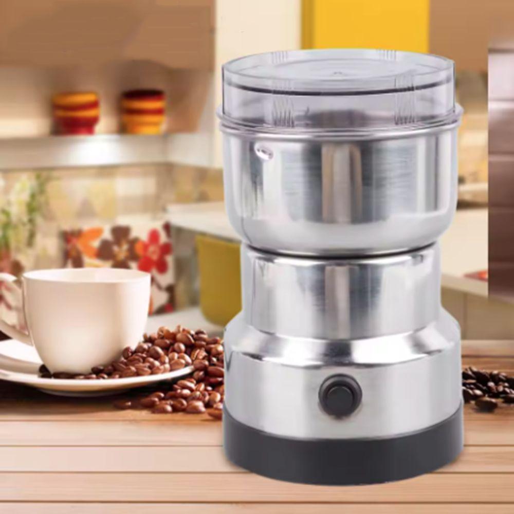 Stainless Steel Electric Coffee Grinder Transparent Lid Grain Mill Mini Spice Pepper Grinder  Nuts