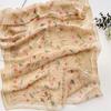 Breathable Silk Scarf Floral Print Long Wraps Portable Beach Shawl  for Women