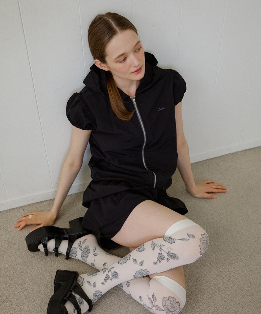 Leteoli Nylon Frill Pants_Black