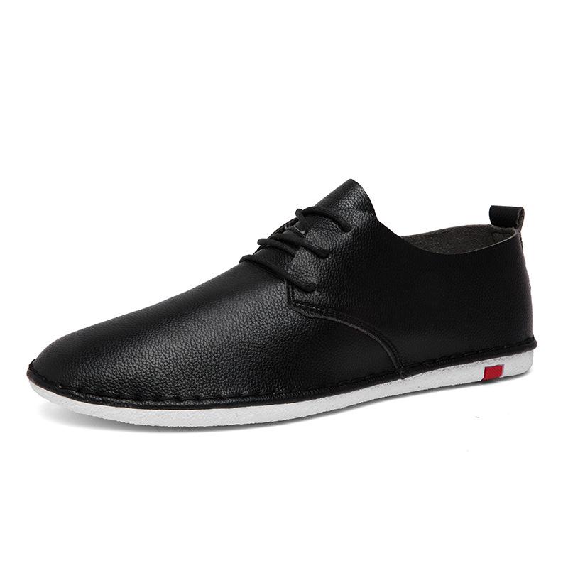 Scarpe da guida per studenti superficie morbida a strato singolo casual suola sottile scarpe da guida cucite a mano piccole scarpe in pelle comode e alla moda