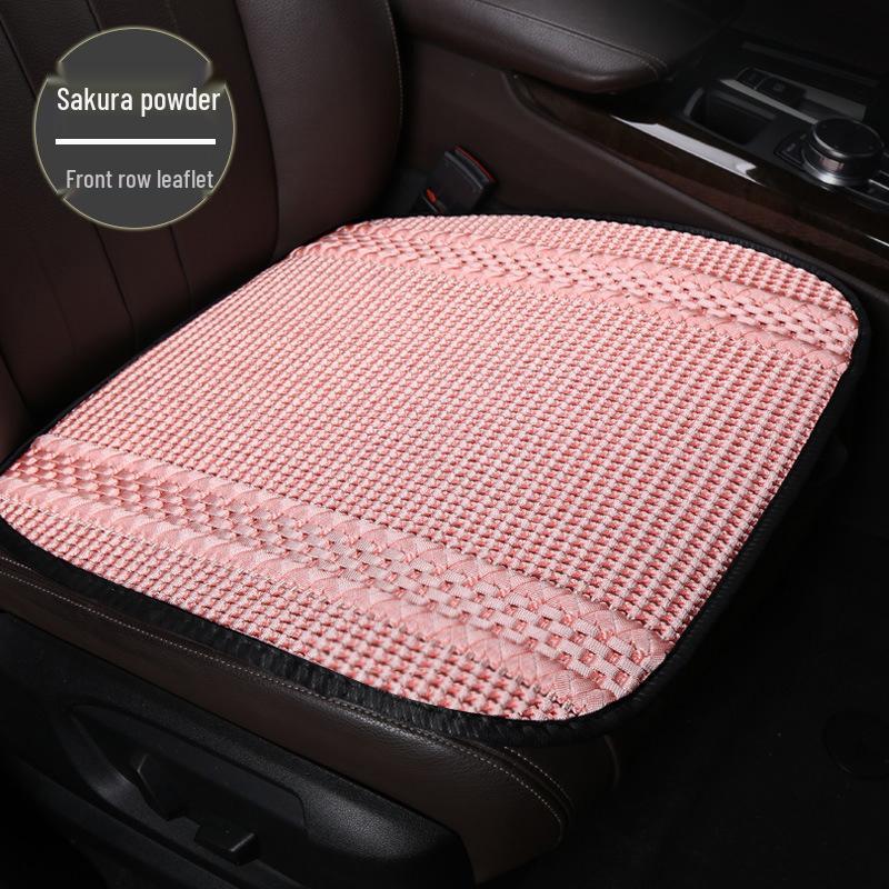 Breathable Ice Silk Car Seat Cushion - Universal, Non-Slip, Cute Solid Color, Suitable for All Seasons