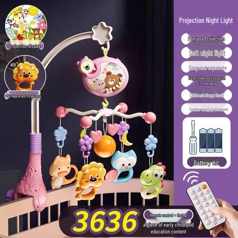Remote-Control Crib Mobile with Rotating Hanging Toys for Newborns (0-6 Months)